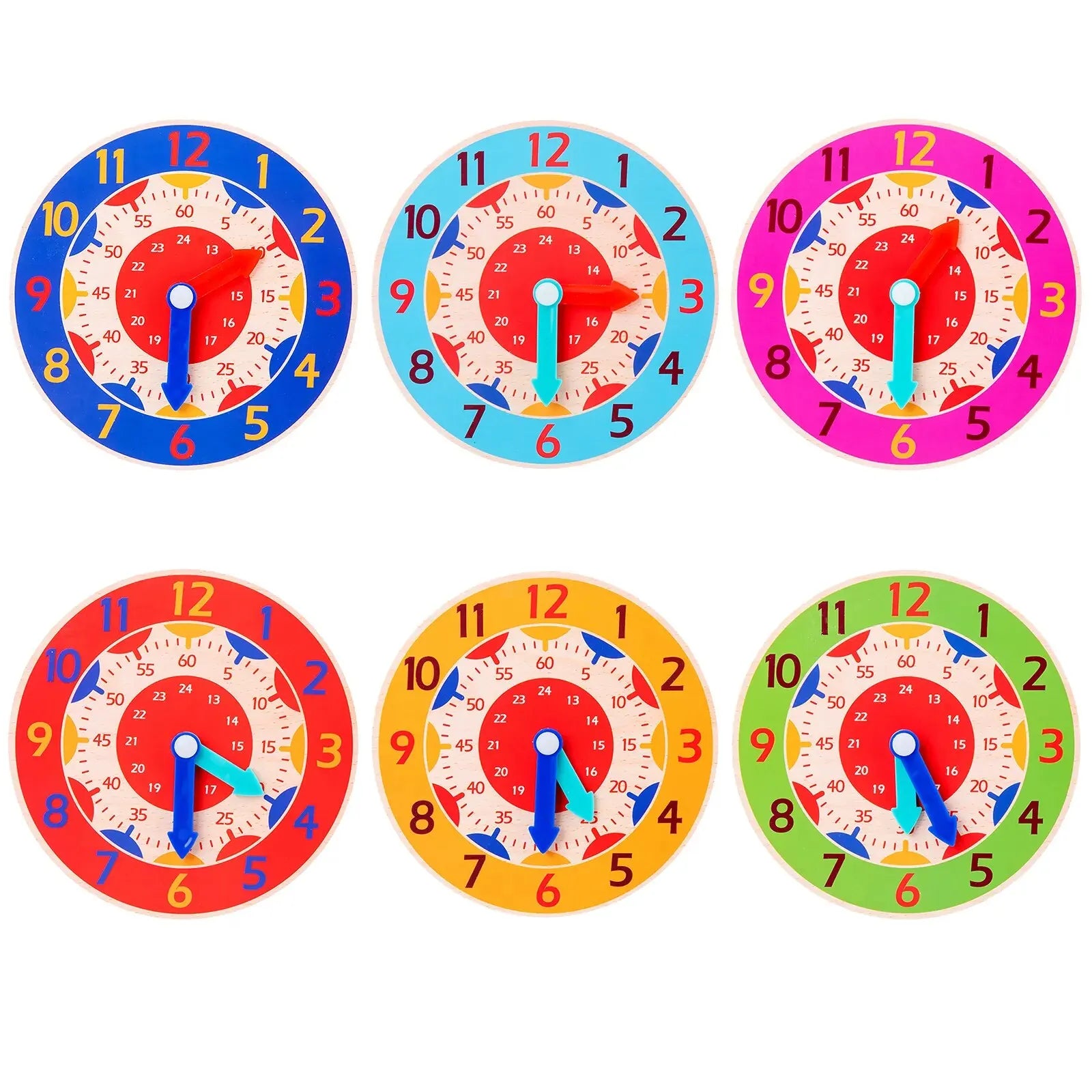 Kids Montessori Wooden Clock Toys Time Learning Teaching Aids Educational Toys For Children Primary School Clever Board Toy