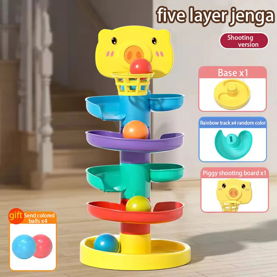 Montessori-style baby toy rolling ball, infant and toddler fun, parent-child interactive puzzle stacking early education toys