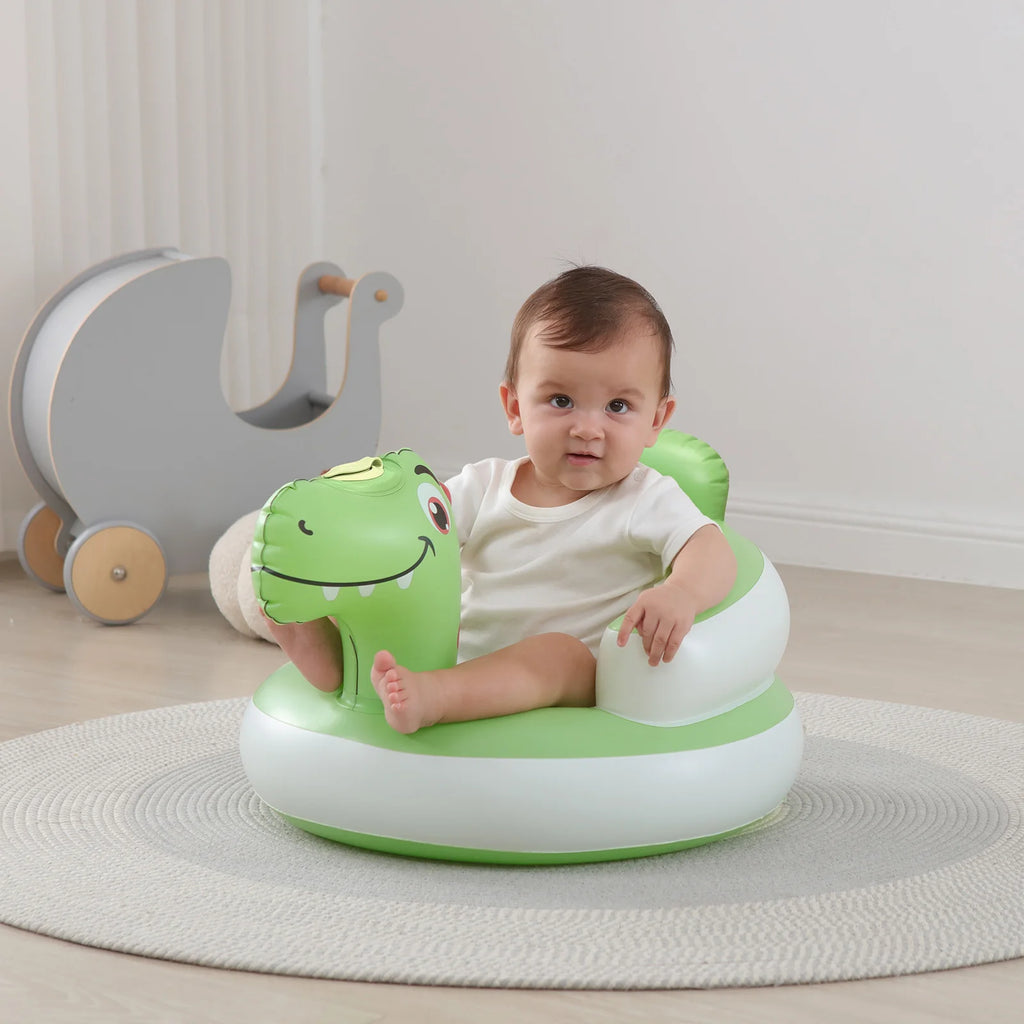 New Inflatable Baby Seat with Full Enclosure Comfortable PVC Sit Me Up Baby Chair Built in Air Pump Blow Up Sitting Sofa