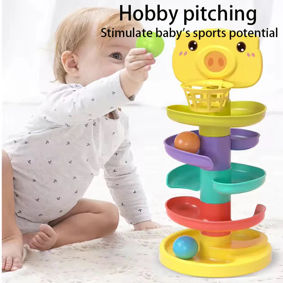 Montessori-style baby toy rolling ball, infant and toddler fun, parent-child interactive puzzle stacking early education toys