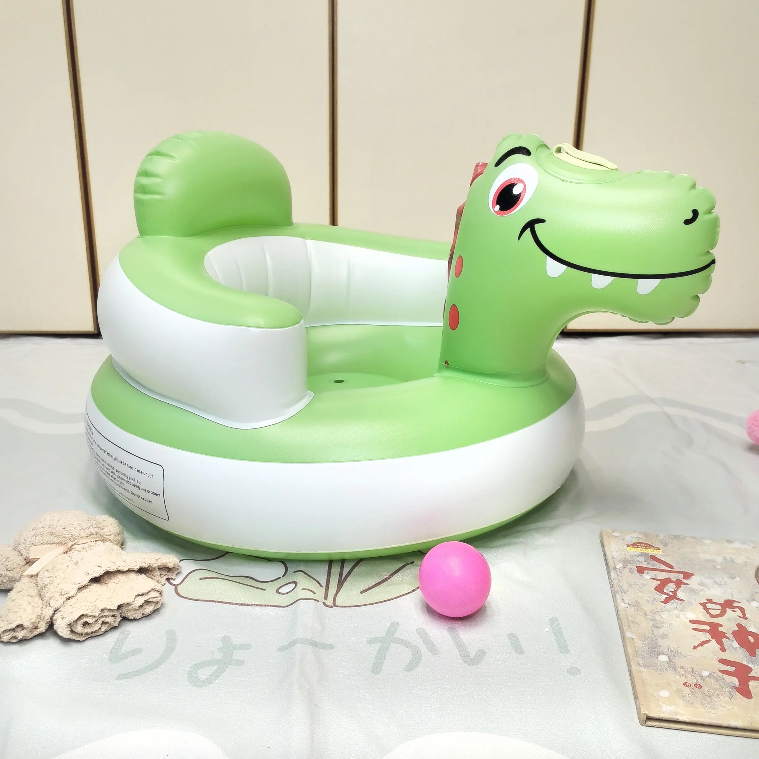 New Inflatable Baby Seat with Full Enclosure Comfortable PVC Sit Me Up Baby Chair Built in Air Pump Blow Up Sitting Sofa