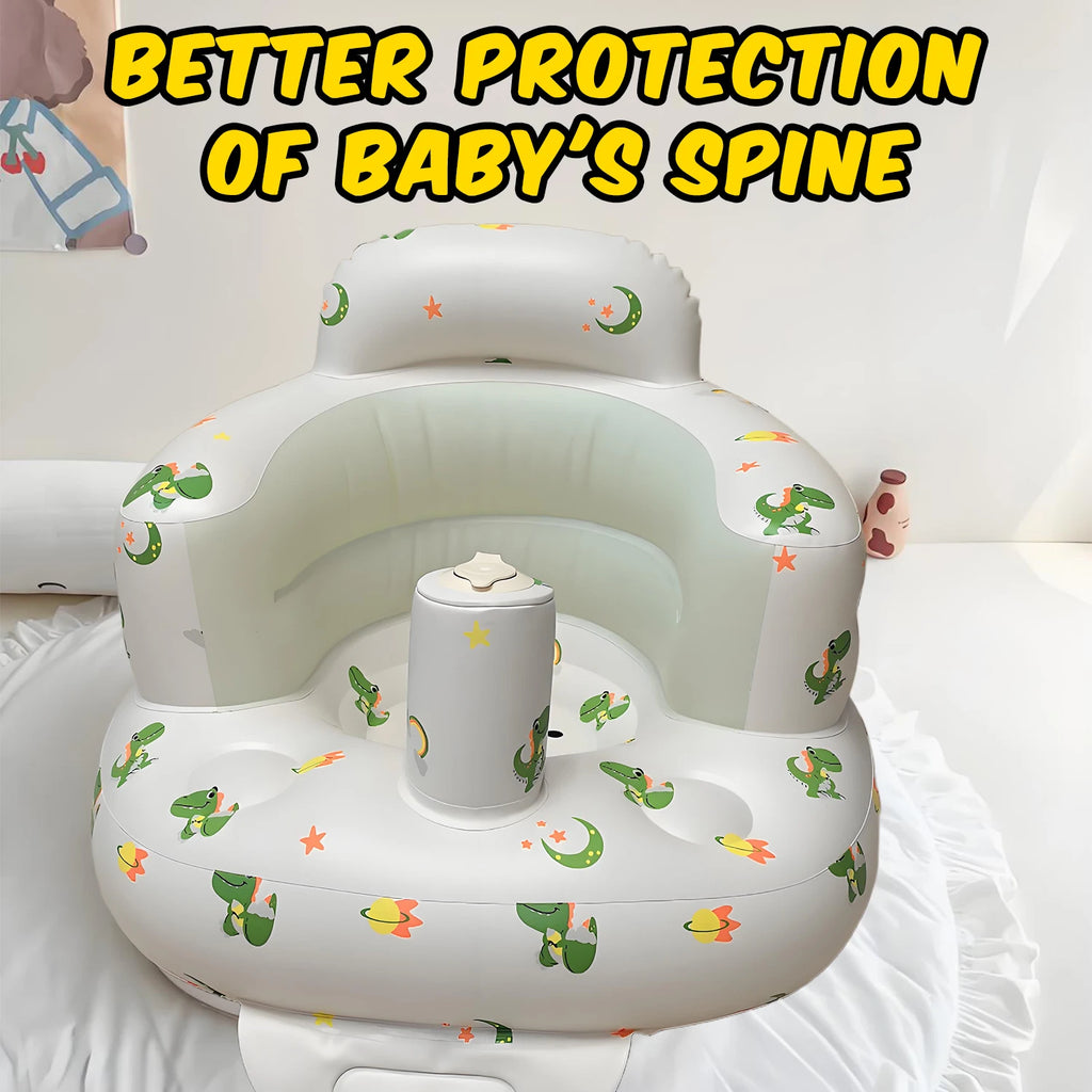 New Inflatable Baby Seat with Full Enclosure Comfortable PVC Sit Me Up Baby Chair Built in Air Pump Blow Up Sitting Sofa