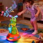 Children's LED Electric Caterpillar Saxophone Toys Wriggle Dancing Saxophone Caterpillar Light Music Early Education Toys Gift