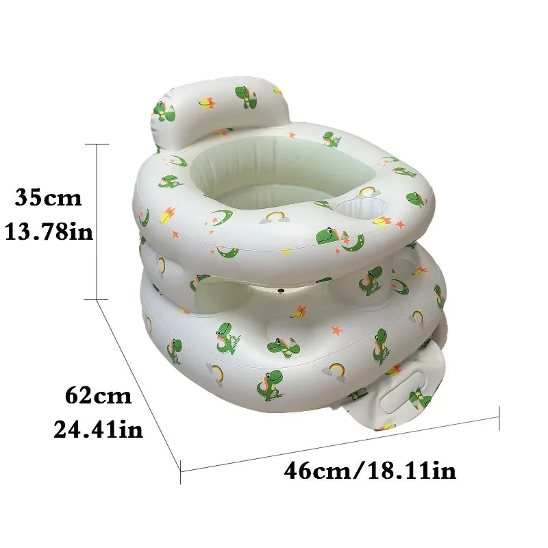 New Inflatable Baby Seat with Full Enclosure Comfortable PVC Sit Me Up Baby Chair Built in Air Pump Blow Up Sitting Sofa