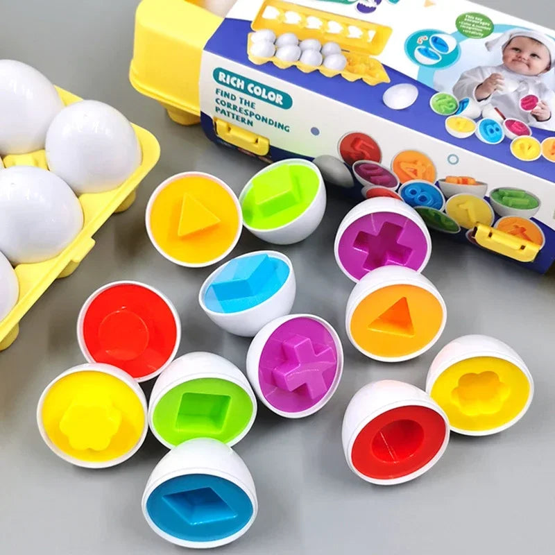Montessori Smart Egg Matching Puzzle Toy for Toddlers | Color & Shape Sorting Educational Game