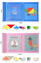 Wooden Magnetic Tangram Puzzle Book for Kids | Educational Travel Puzzle Toy