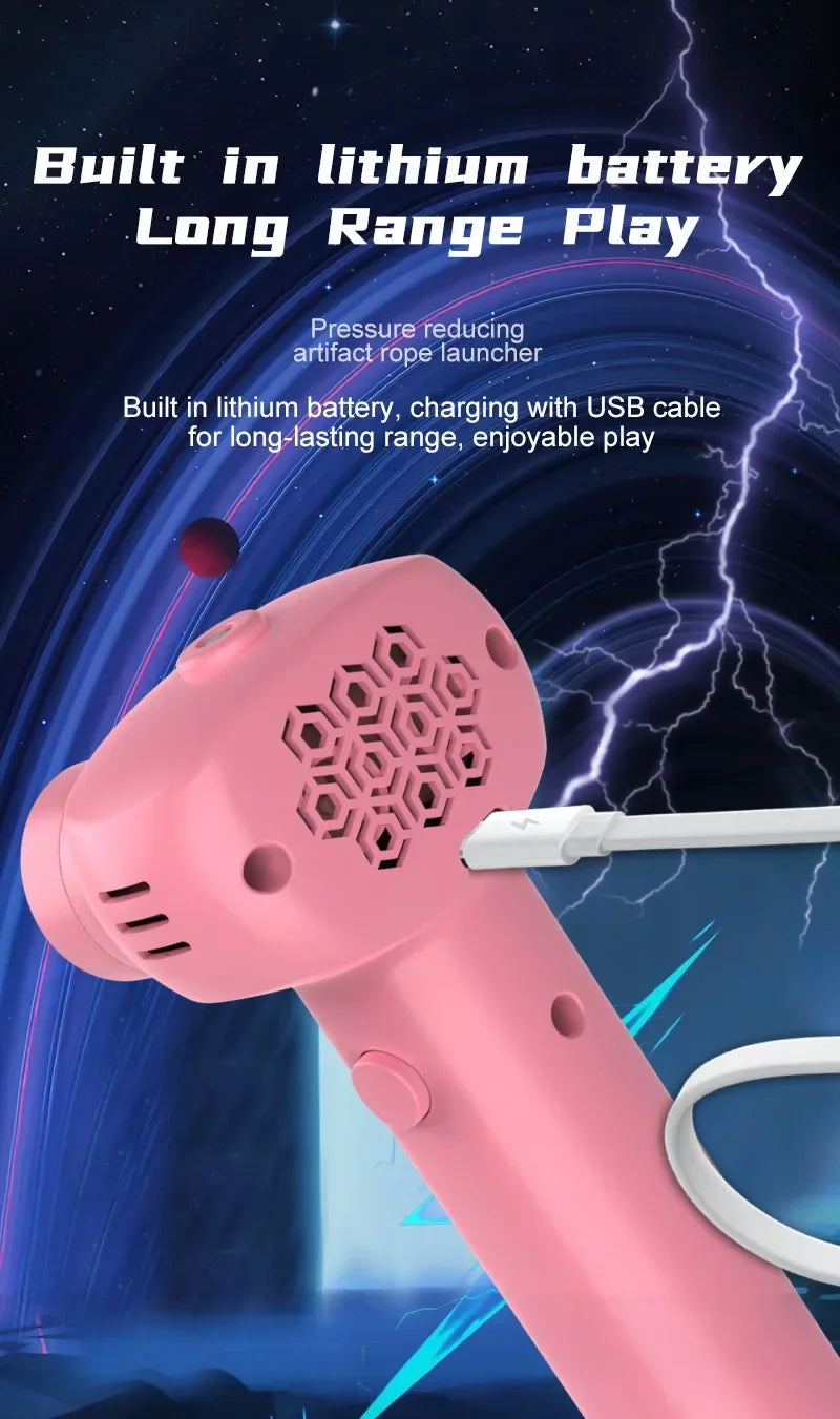 Light Toy String Glow In The Dark String Rope Launcher Luminous Portable Handheld String Stress Relief Toys For Kids Party Gifts