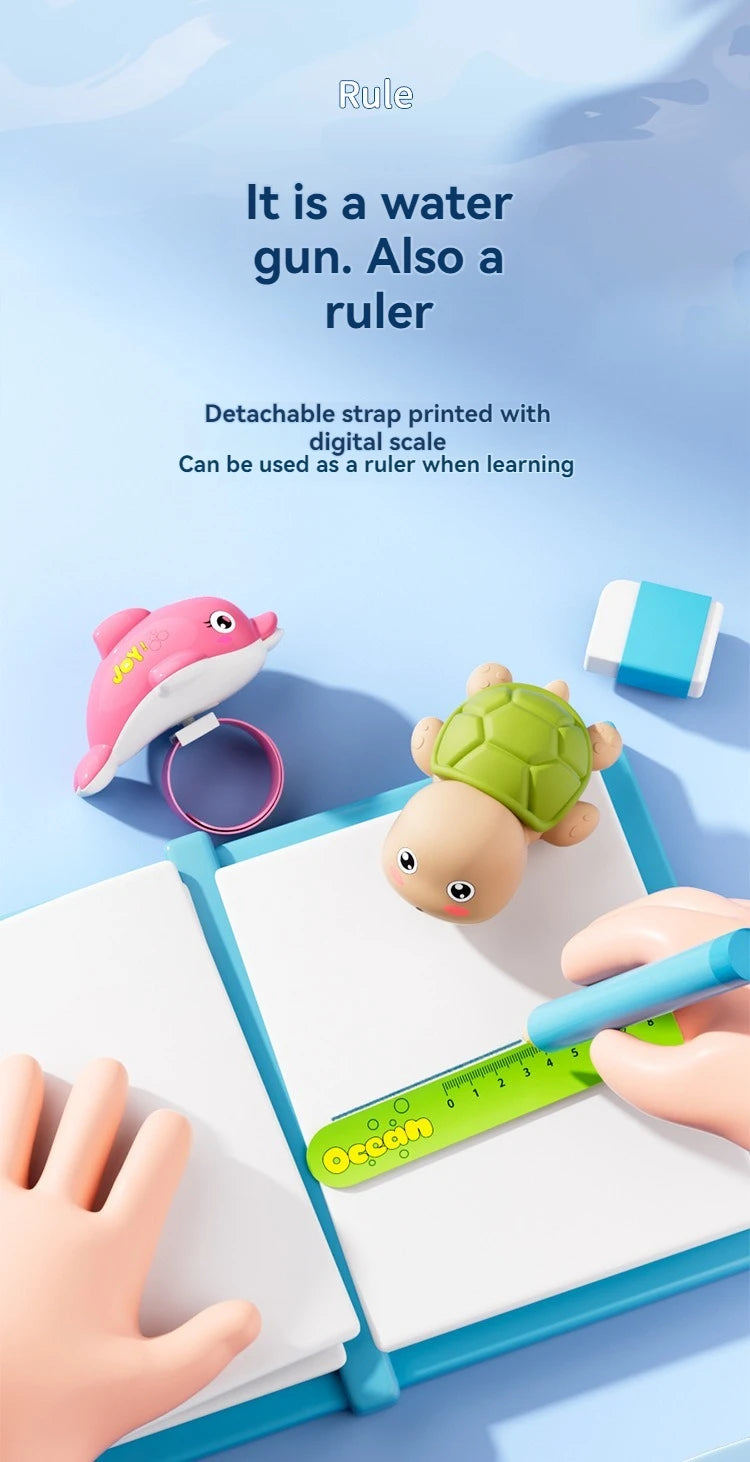 New Turtle or dolphin shaped bracelet water gun, parent-child interaction pressure water jet toy, bath, beach and pool toys