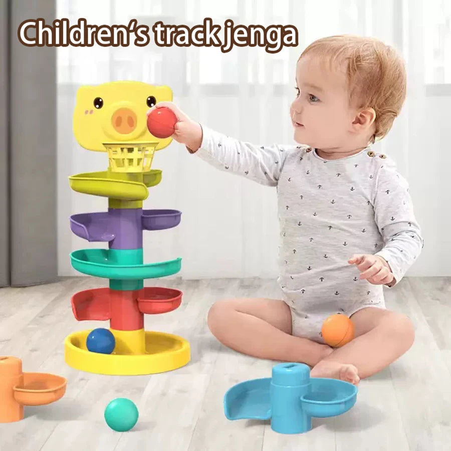 Montessori-style baby toy rolling ball, infant and toddler fun, parent-child interactive puzzle stacking early education toys