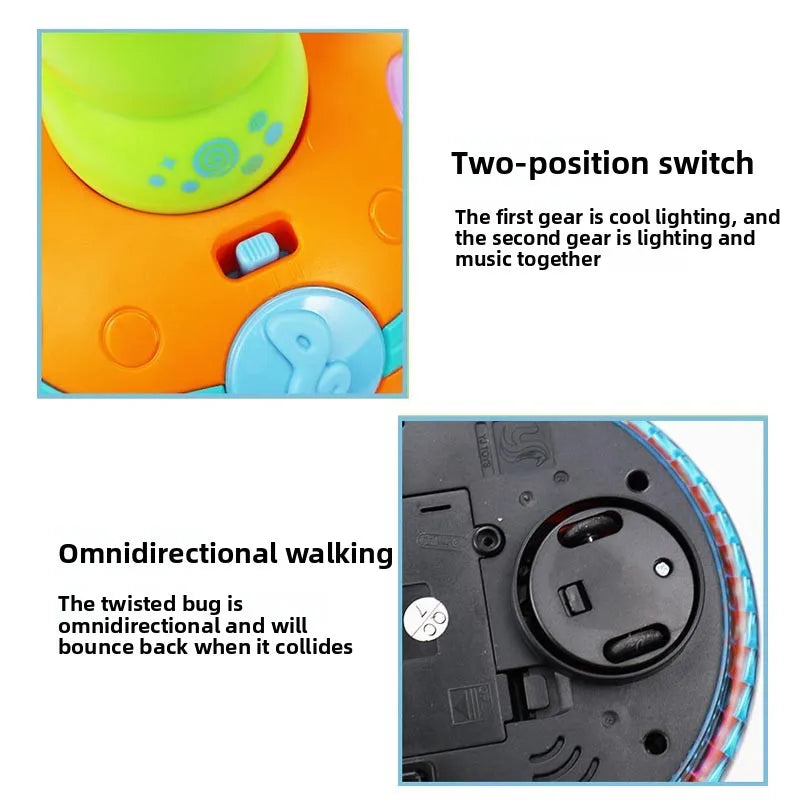 Children's LED Electric Caterpillar Saxophone Toys Wriggle Dancing Saxophone Caterpillar Light Music Early Education Toys Gift