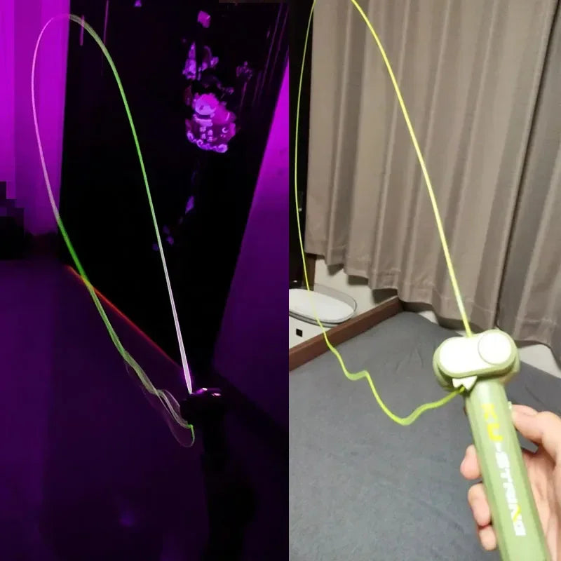 Light Toy String Glow In The Dark String Rope Launcher Luminous Portable Handheld String Stress Relief Toys For Kids Party Gifts