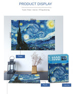 MaxRenard Mini Jigsaw Puzzle 1000 Pieces for Adults Van Gogh The Starry Night Environmentally Friendly Paper Christmas Gift Toy