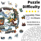 Forest and Horse Wooden Puzzles, Exquisite Paper Box Packaging, Shaped Puzzle Toys, Unique Adult Stress Relief Gifts, Irregular