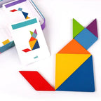 Wooden Magnetic Tangram Puzzle Book for Kids | Educational Travel Puzzle Toy
