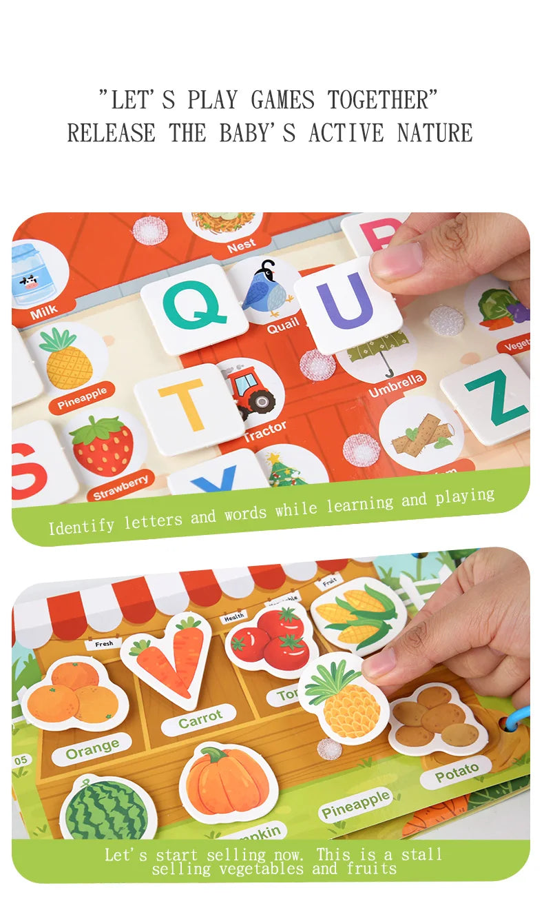 Montessori Baby Busy book My First Quiet Book Paste Early Learning Education Toy Children Toy Matching Game for Babies