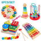 Montessori Baby Toys Kids 3D Wooden Puzzles Early Learning Baby Games Toys Educational Wooden Toys For Children Birthday Gifts