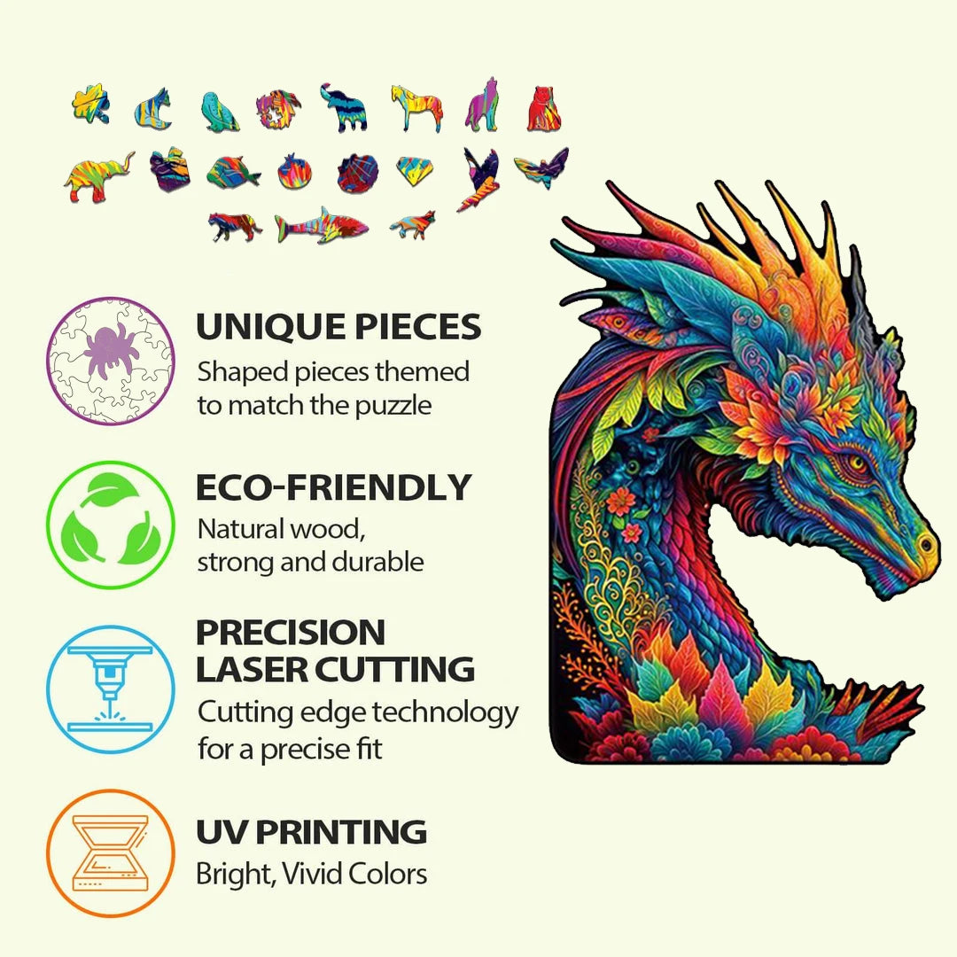 Jigsaw Puzzle Mysterious Animal Puzzles Dog Puzzles Gift for Adult Kids Educational Fabulous Gift Interactive Games Wooden Toys