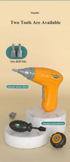 Kids Engineering Vehicle Electric Drill Tool Toys Match Children Educational Assembled Sets Tools For Boys Nut Building Gift