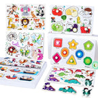 Baby Wooden Puzzles Montessori Toys 1 2 3 Years Toddler Toys Hand Grab Board Alphabet Number Cognition Learning Educational Toys