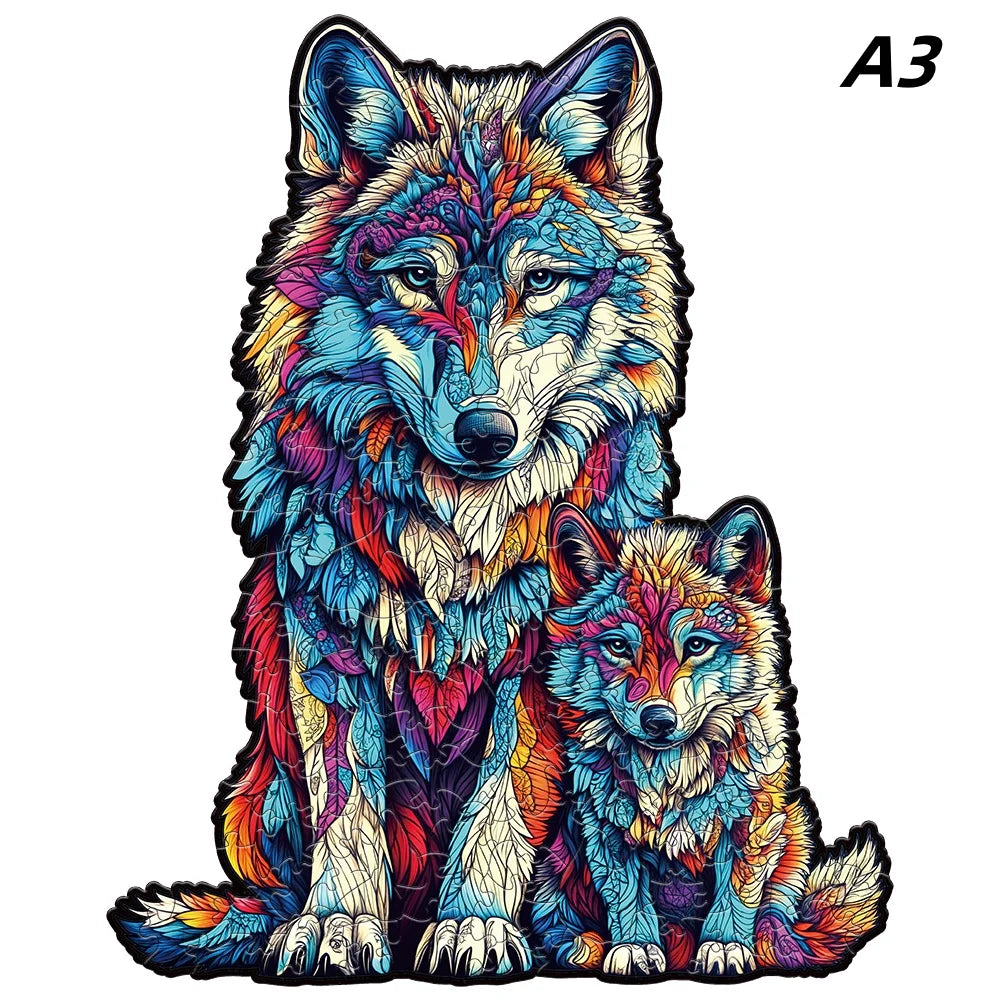 Jigsaw Puzzle Mysterious Animal Puzzles Dog Puzzles Gift for Adult Kids Educational Fabulous Gift Interactive Games Wooden Toys