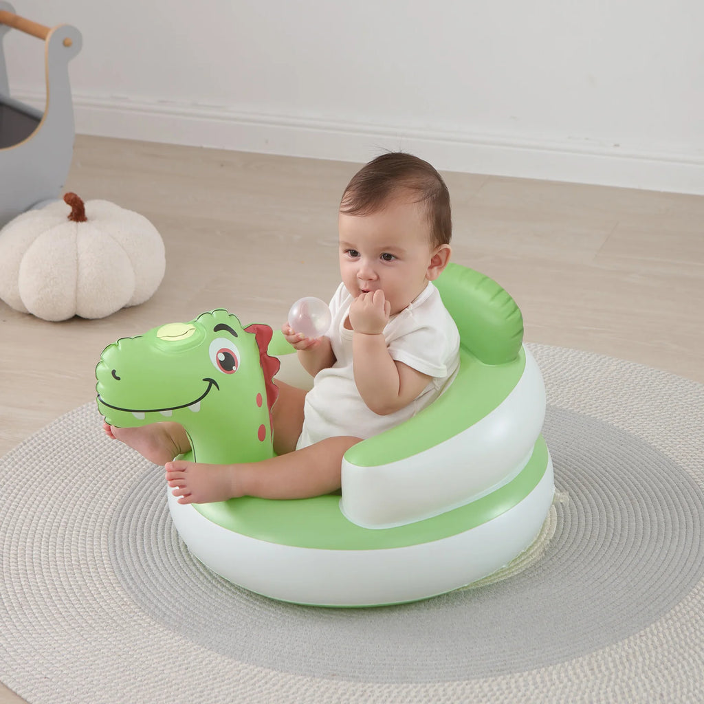 New Inflatable Baby Seat with Full Enclosure Comfortable PVC Sit Me Up Baby Chair Built in Air Pump Blow Up Sitting Sofa