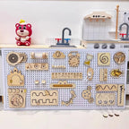 Montessori Busy Board DIY Clock Toy Baby Sensory Toys Busyboard Cognitive Activity Board Accessories For Children Gift