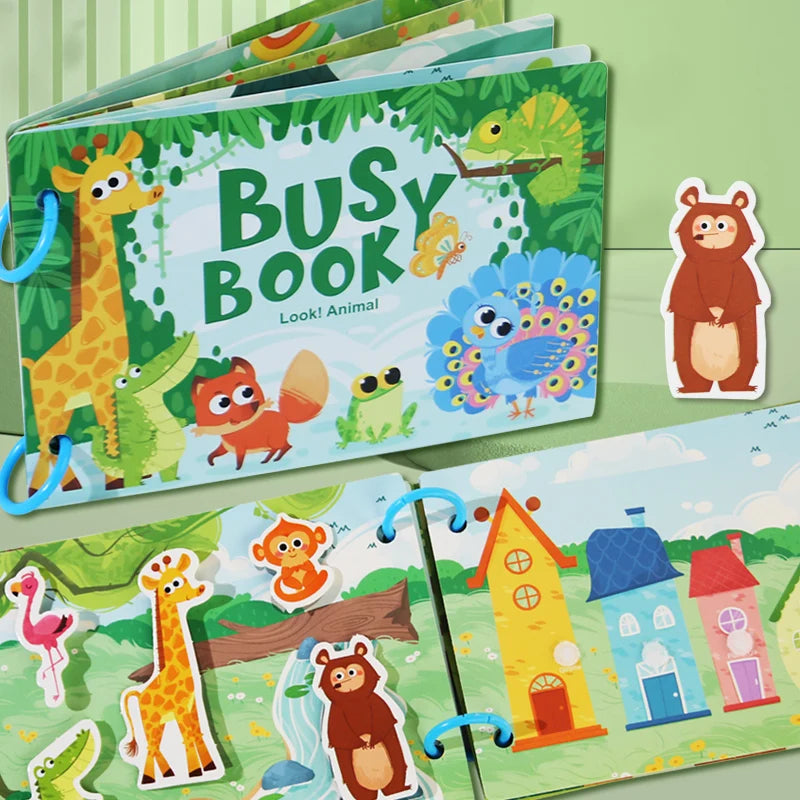Montessori Baby Busy book My First Quiet Book Paste Early Learning Education Toy Children Toy Matching Game for Babies