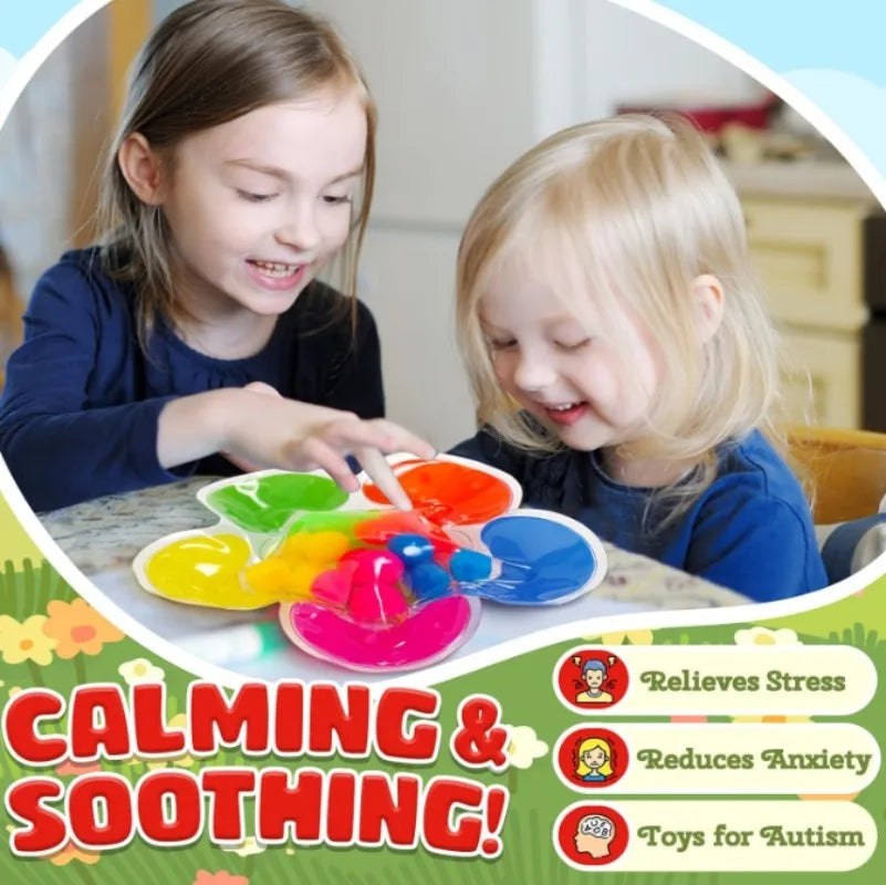 Montessori 5-Color Sorting Sensory Toy for Kids Educational Learning Game with Colorful Balls for Fine Motor Skills Development