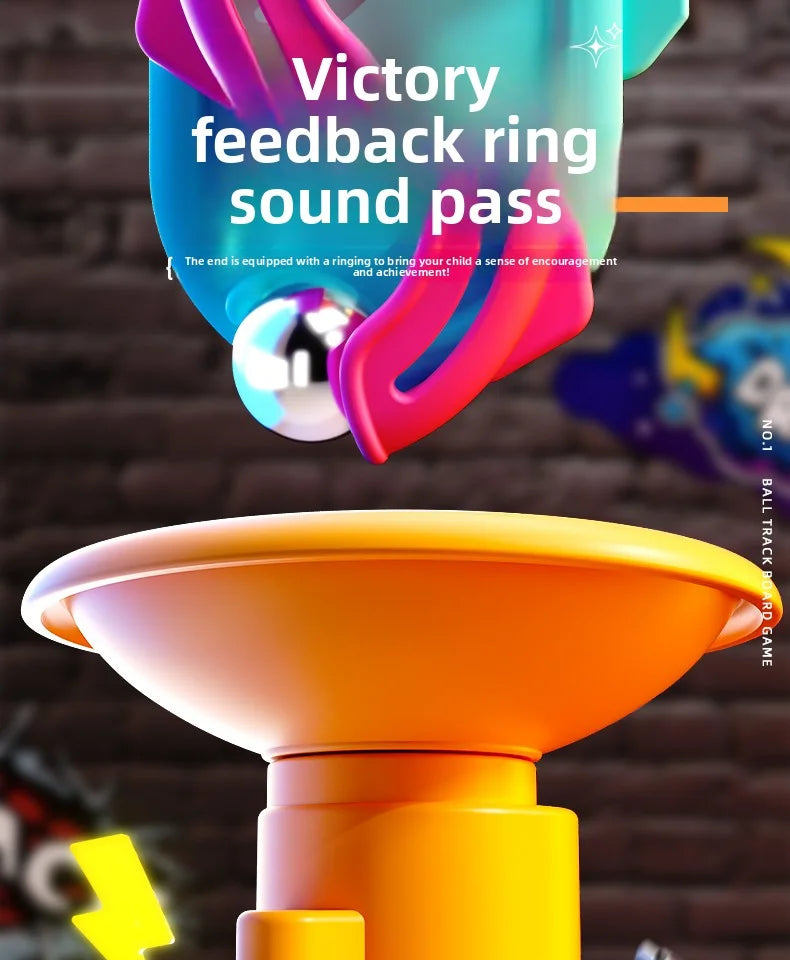Educational Montessori Toy Multi-Layer Track Adventure Game Rail Rolling Ball Model Interactive Brain for Children Kids