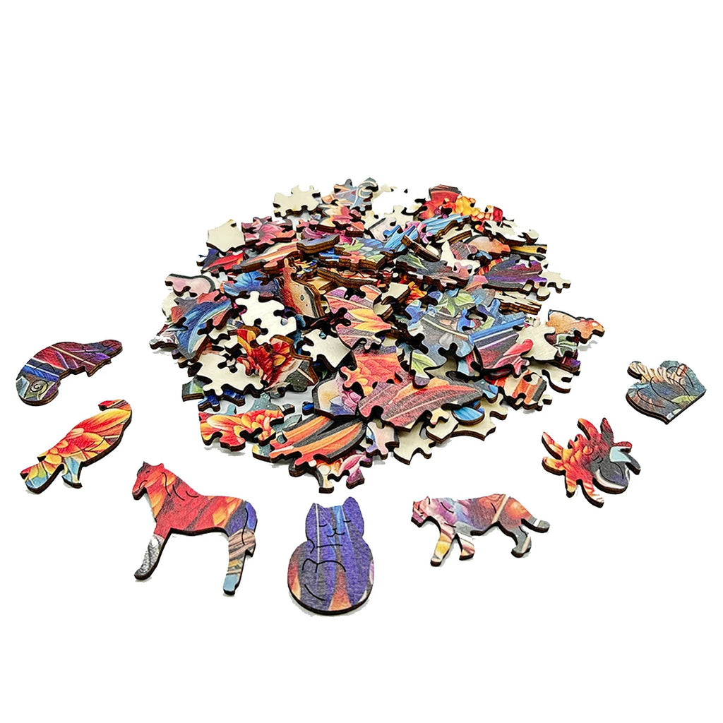Jigsaw Puzzle Mysterious Animal Puzzles Dog Puzzles Gift for Adult Kids Educational Fabulous Gift Interactive Games Wooden Toys