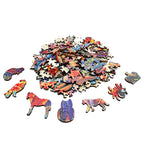 Jigsaw Puzzle Mysterious Animal Puzzles Dog Puzzles Gift for Adult Kids Educational Fabulous Gift Interactive Games Wooden Toys