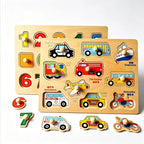 Baby Wooden Puzzles Montessori Toys 1 2 3 Years Toddler Toys Hand Grab Board Alphabet Number Cognition Learning Educational Toys