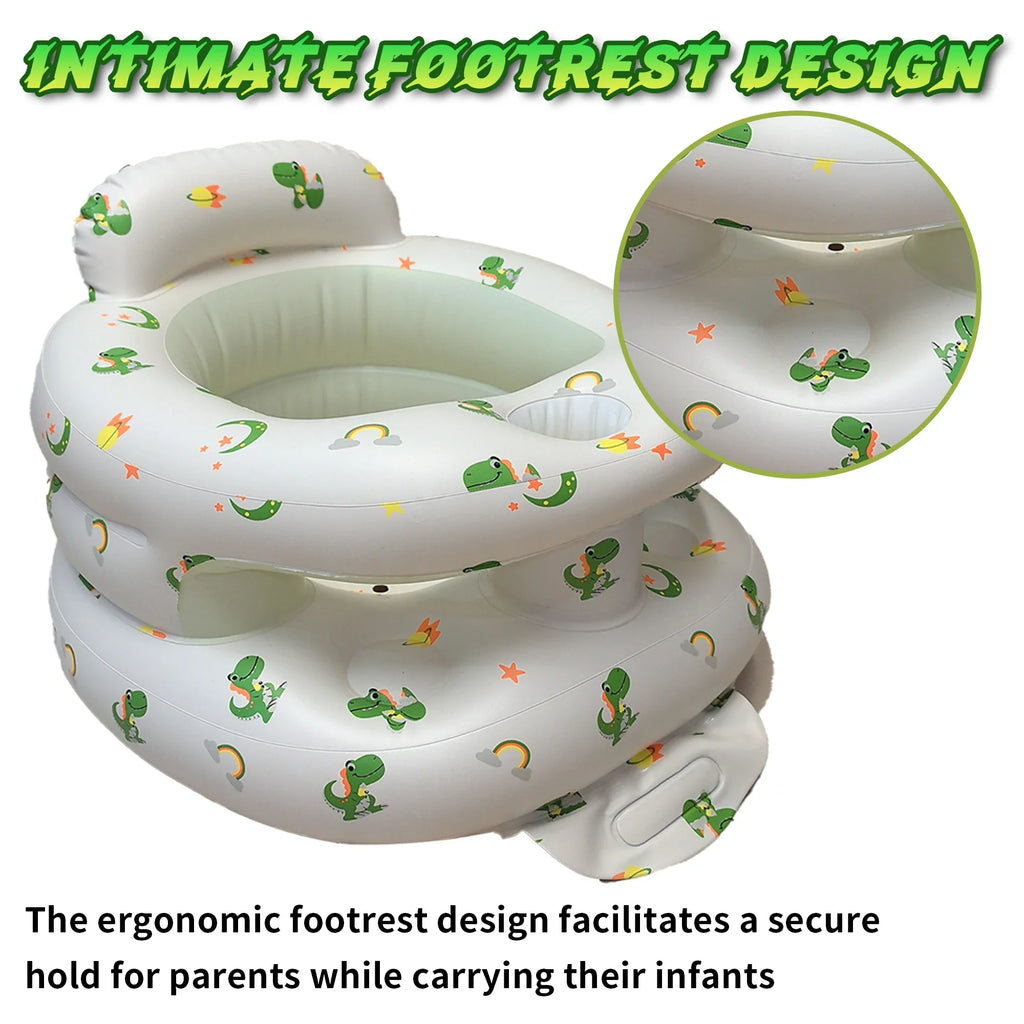 New Inflatable Baby Seat with Full Enclosure Comfortable PVC Sit Me Up Baby Chair Built in Air Pump Blow Up Sitting Sofa