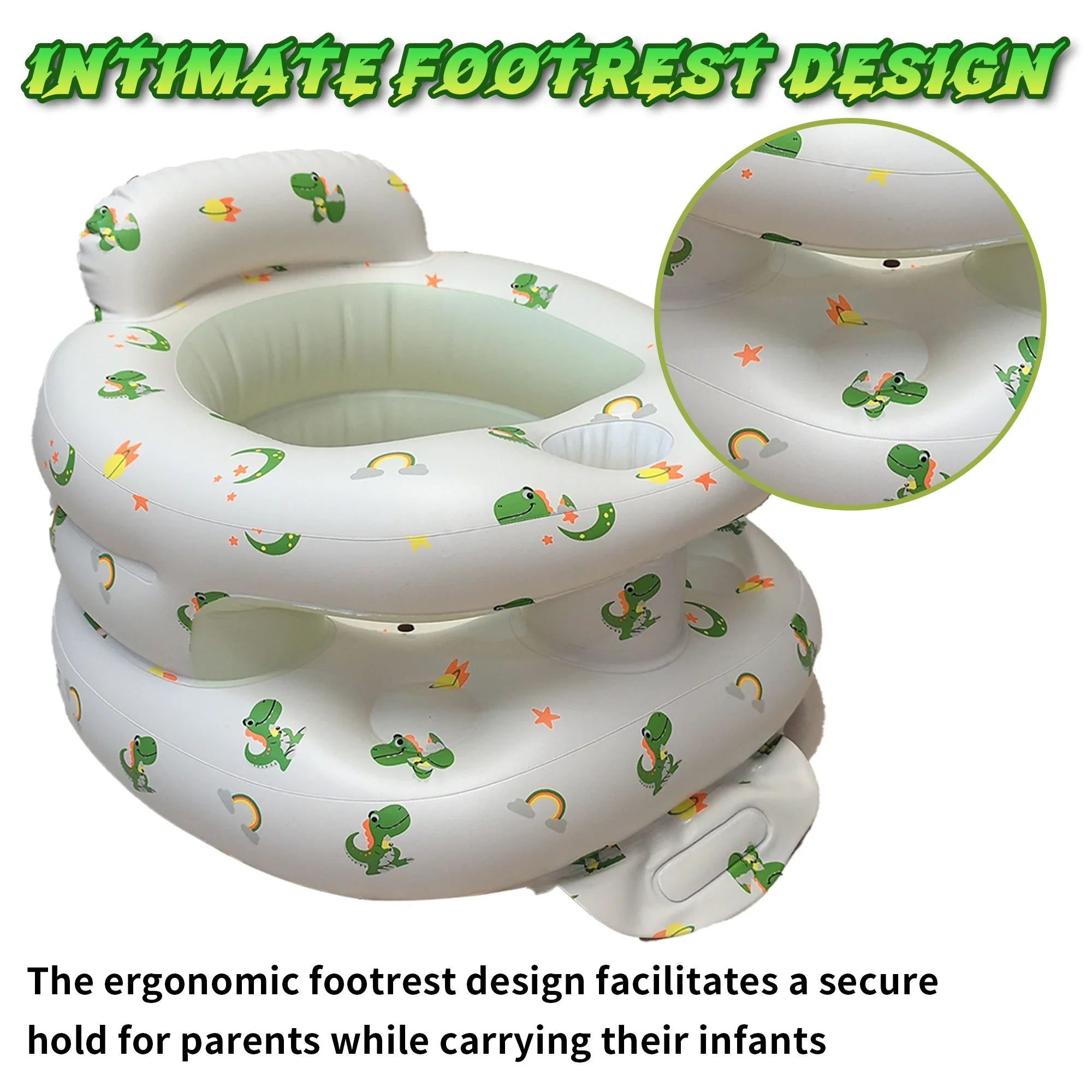 New Inflatable Baby Seat with Full Enclosure Comfortable PVC Sit Me Up Baby Chair Built in Air Pump Blow Up Sitting Sofa