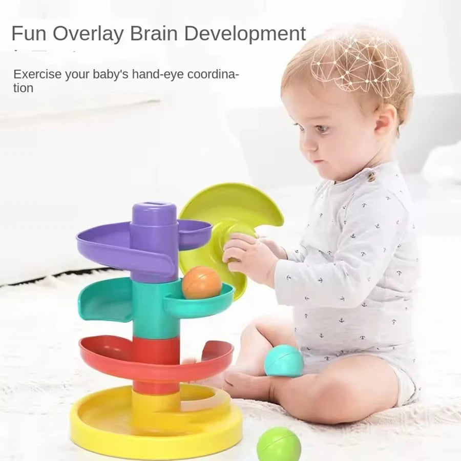 Montessori-style baby toy rolling ball, infant and toddler fun, parent-child interactive puzzle stacking early education toys
