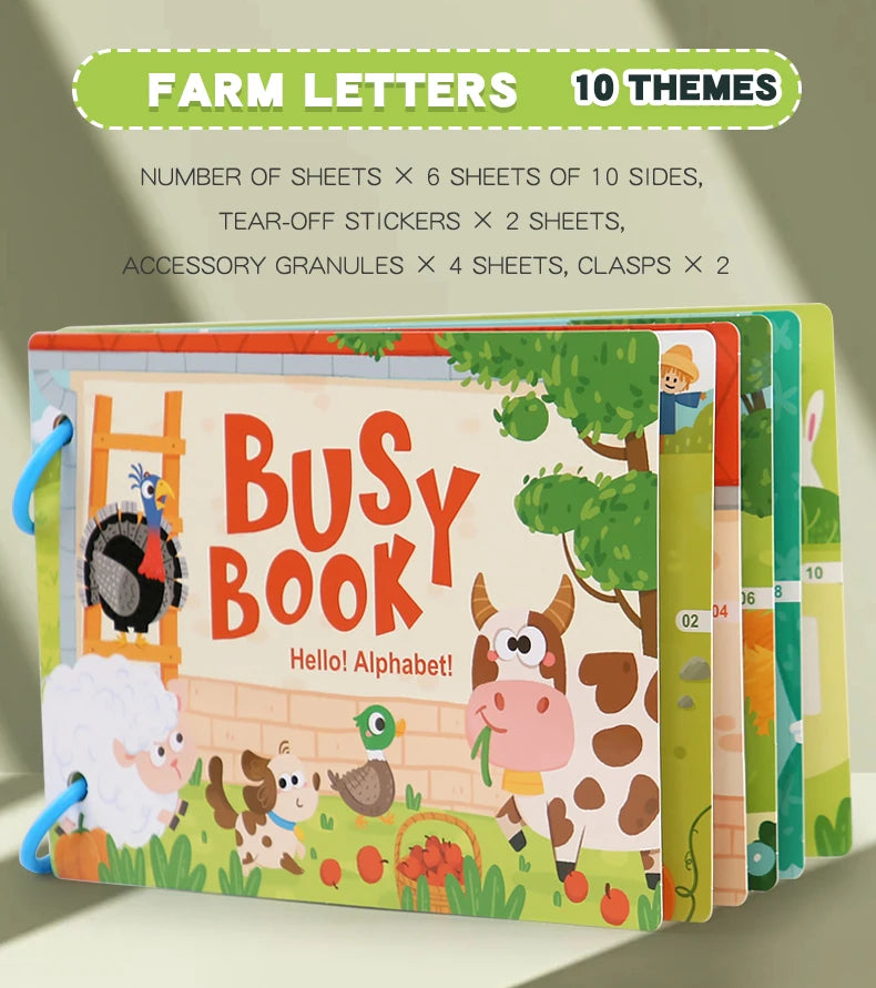 Montessori Baby Busy book My First Quiet Book Paste Early Learning Education Toy Children Toy Matching Game for Babies