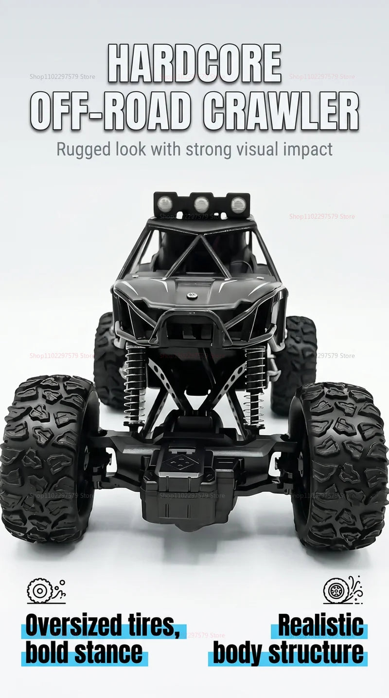 2WD RC Monster Truck with Spray & LED Light 2.4GHz Off-Road Remote Control Cars High Speed Climbing Vehicle Toys for Kids Adults
