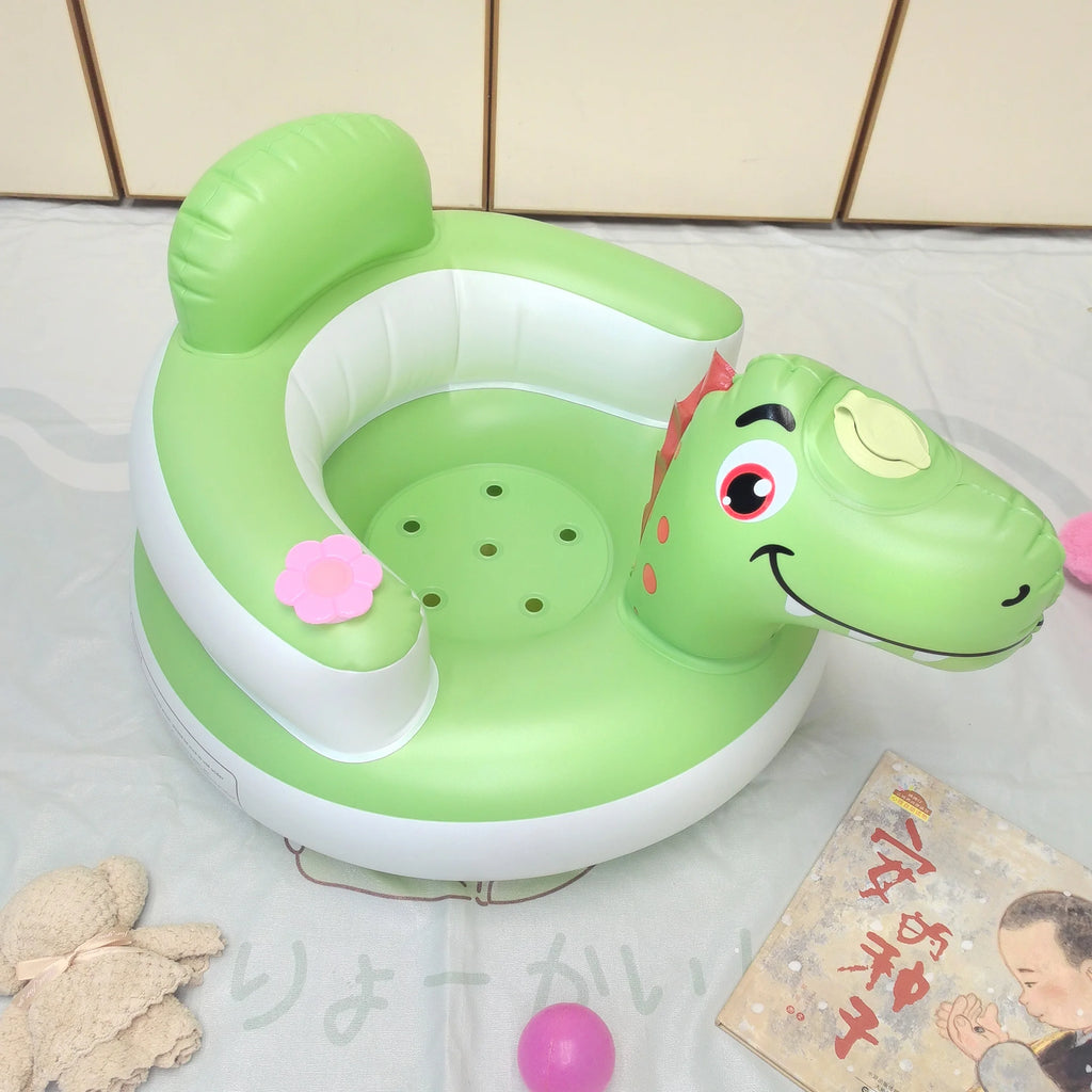 New Inflatable Baby Seat with Full Enclosure Comfortable PVC Sit Me Up Baby Chair Built in Air Pump Blow Up Sitting Sofa