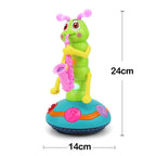 Children's LED Electric Caterpillar Saxophone Toys Wriggle Dancing Saxophone Caterpillar Light Music Early Education Toys Gift