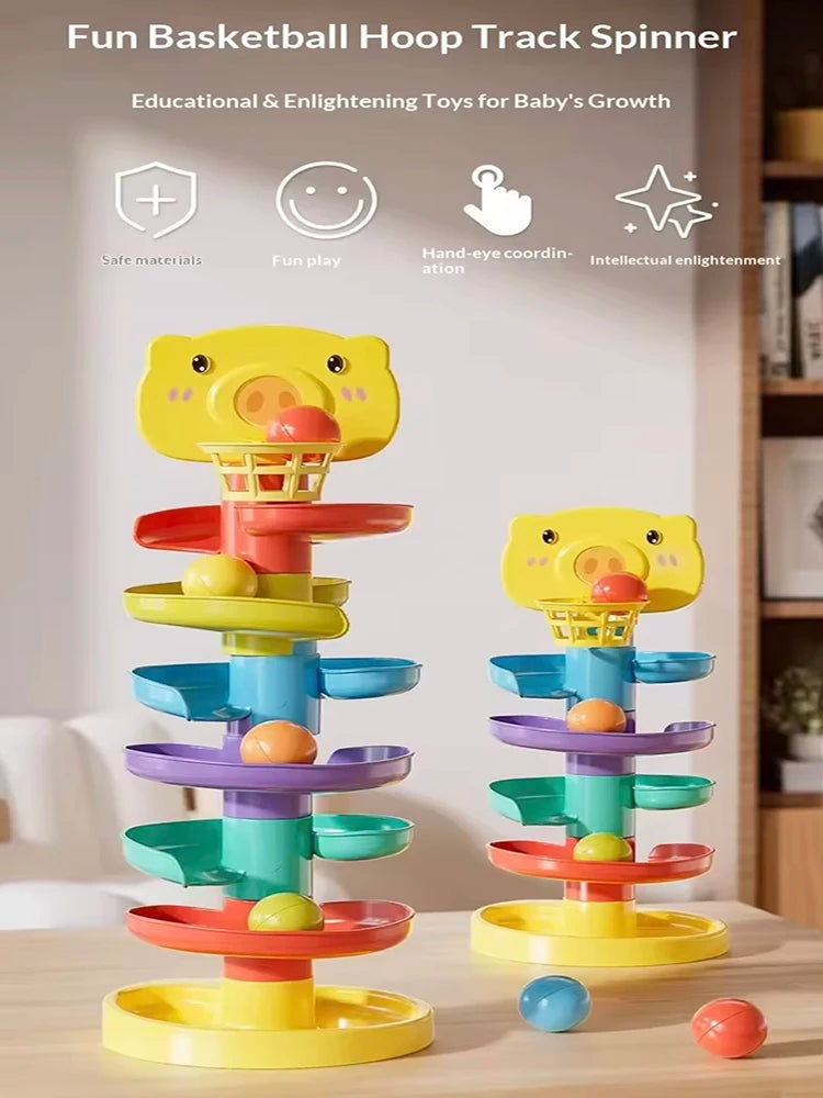 Montessori-style baby toy rolling ball, infant and toddler fun, parent-child interactive puzzle stacking early education toys