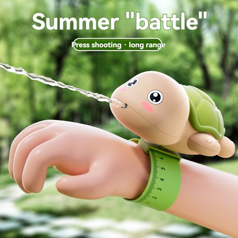 New Turtle or dolphin shaped bracelet water gun, parent-child interaction pressure water jet toy, bath, beach and pool toys