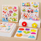 Baby Wooden Puzzles Montessori Toys 1 2 3 Years Toddler Toys Hand Grab Board Alphabet Number Cognition Learning Educational Toys