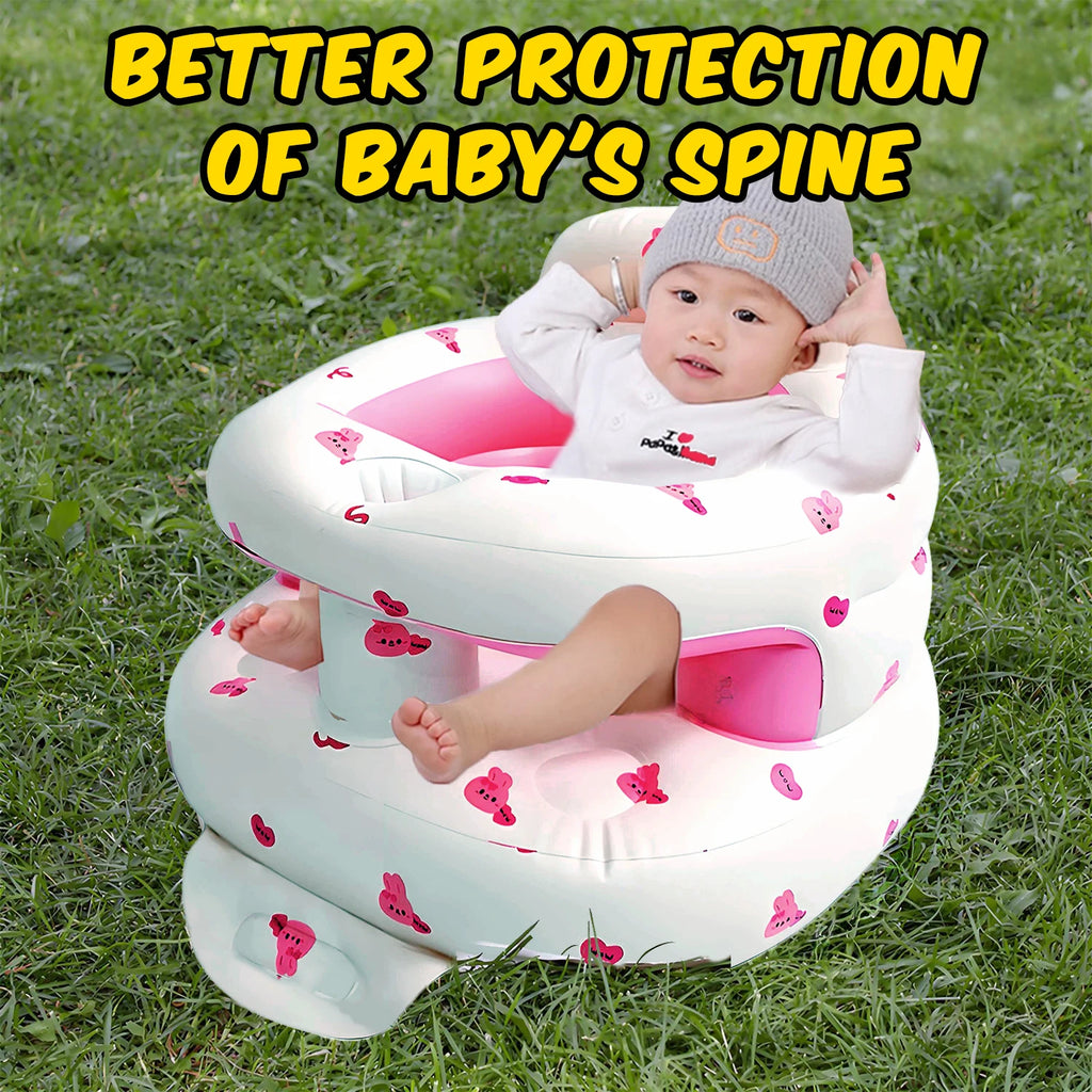New Inflatable Baby Seat with Full Enclosure Comfortable PVC Sit Me Up Baby Chair Built in Air Pump Blow Up Sitting Sofa