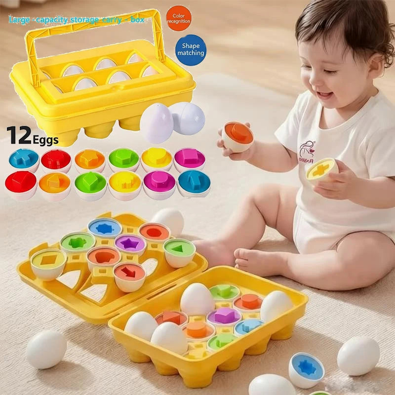 Montessori Smart Egg Matching Puzzle Toy for Toddlers | Color & Shape Sorting Educational Game