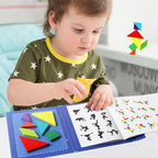 Wooden Magnetic Tangram Puzzle Book for Kids | Educational Travel Puzzle Toy