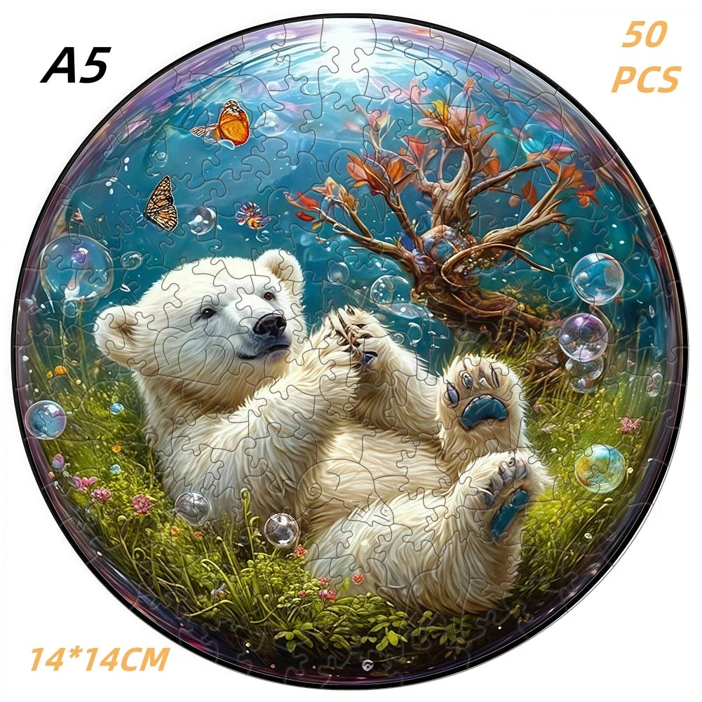 Jigsaw Puzzle Mysterious Animal Puzzles Dog Puzzles Gift for Adult Kids Educational Fabulous Gift Interactive Games Wooden Toys