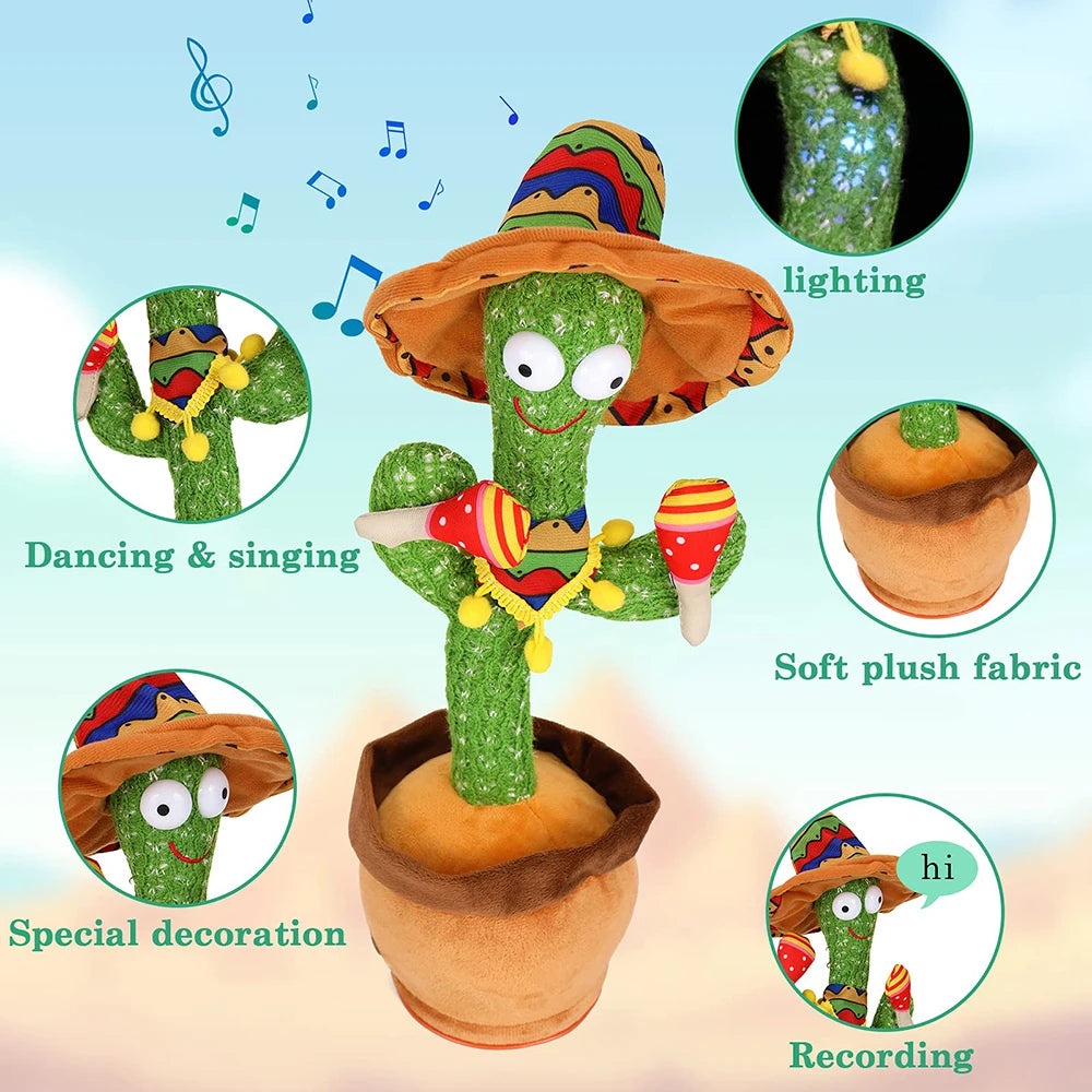 Talking Cactus  Dancing Baby Toy Cactus Repeats What You say for Kids with English Songs Dancing Toy for Gift Toddle Girls Boys