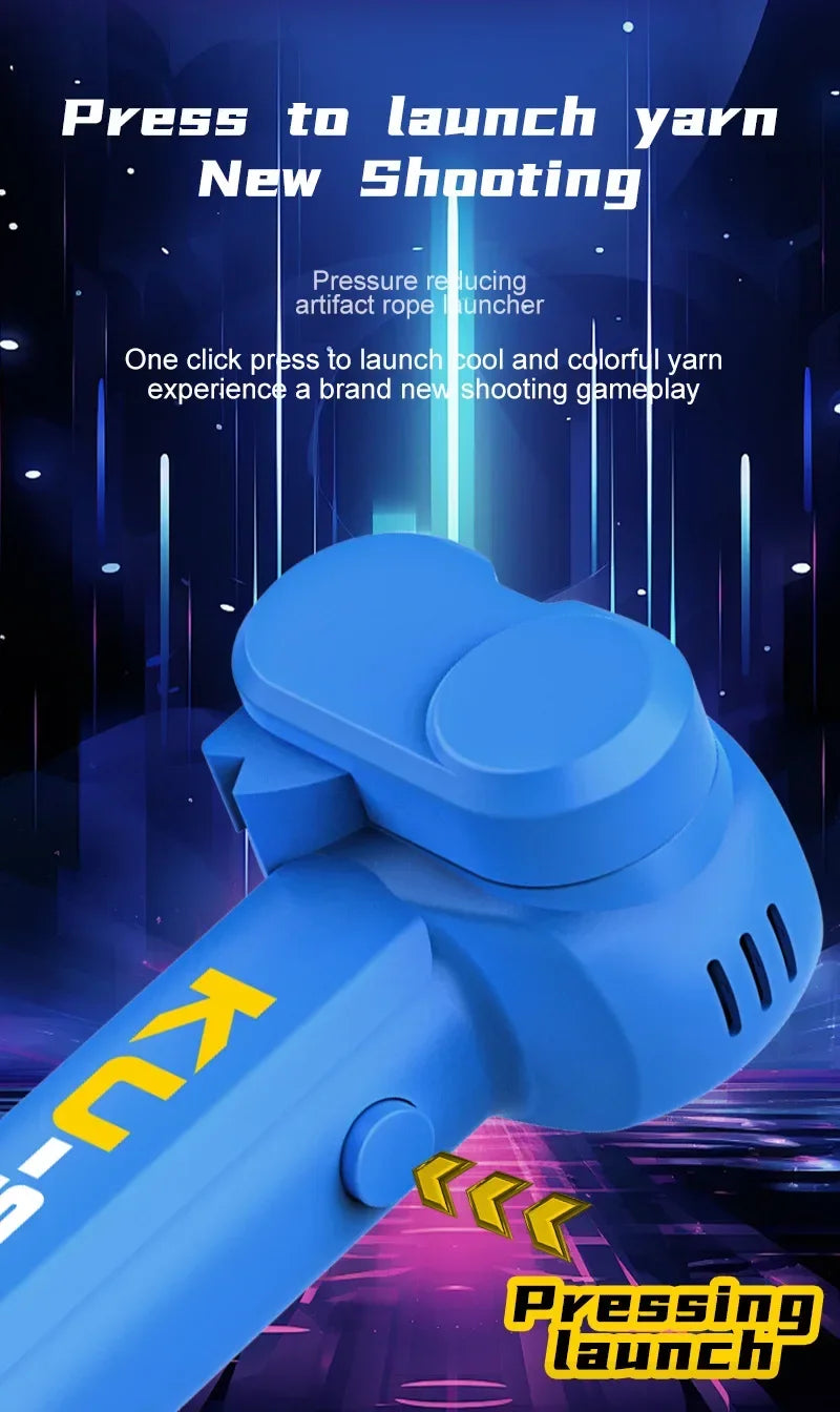 Light Toy String Glow In The Dark String Rope Launcher Luminous Portable Handheld String Stress Relief Toys For Kids Party Gifts