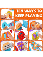 Baby Busy Board Cube Montessori Sensory Toys for Toddler Educational Learning Activities Travel Toy Lock Box Fine Motor Skill