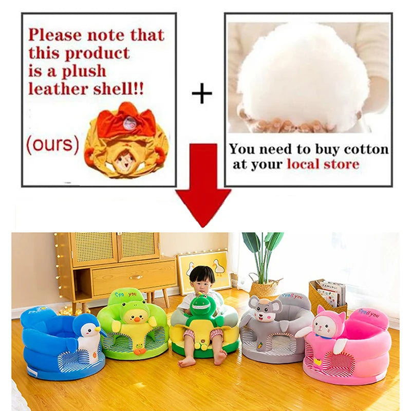 Baby Sitting Chair  High Quality Cover Cute Animal Shaped Plush Sofa Case Infants Learning Support Seat Cushion